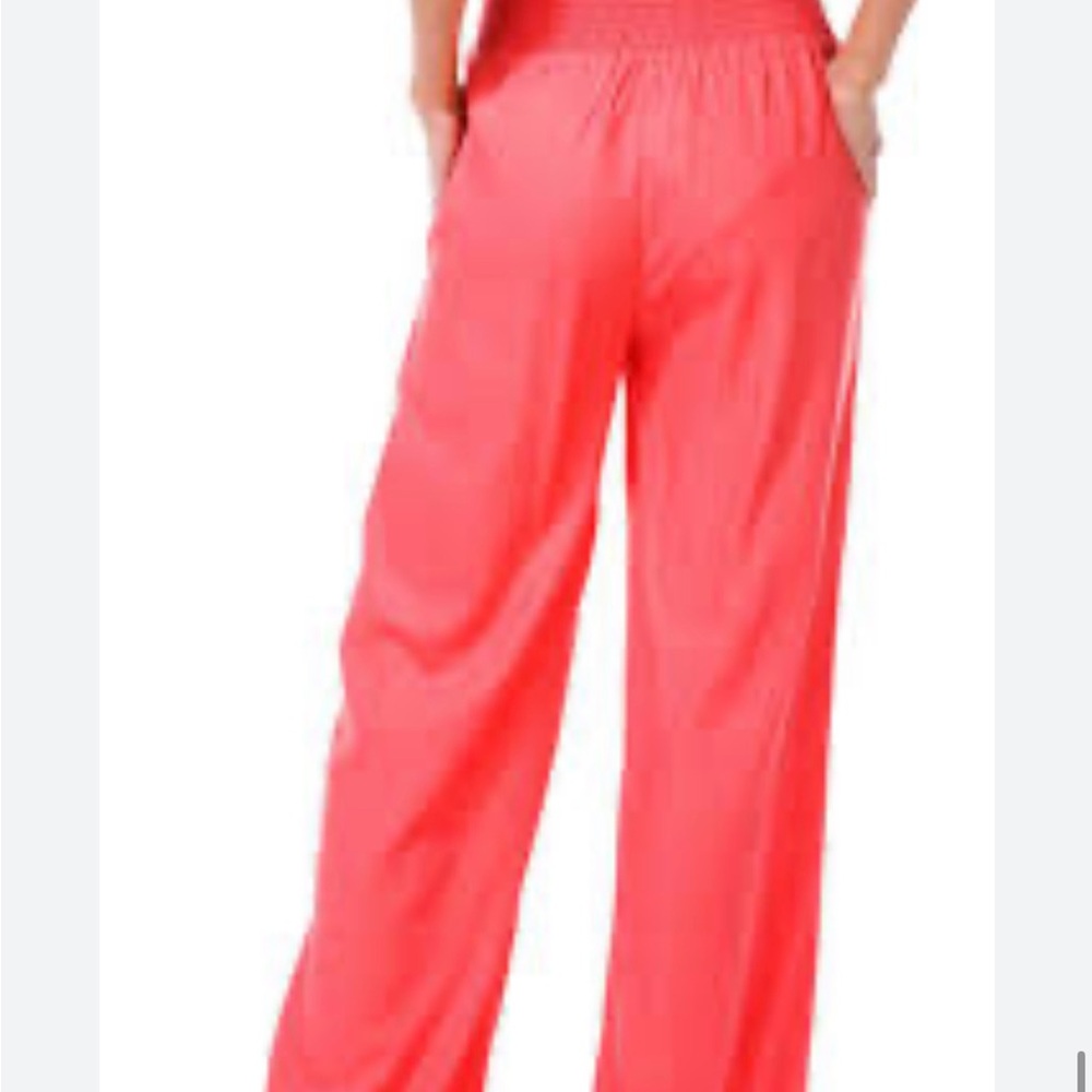 Love Tree Coral Wide Leg Pants with Elastic Waistband